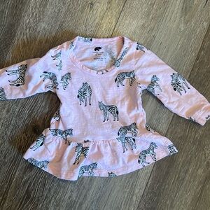 Monica and Andy Pink Zebra Peplum Top Size 12-18 Months!